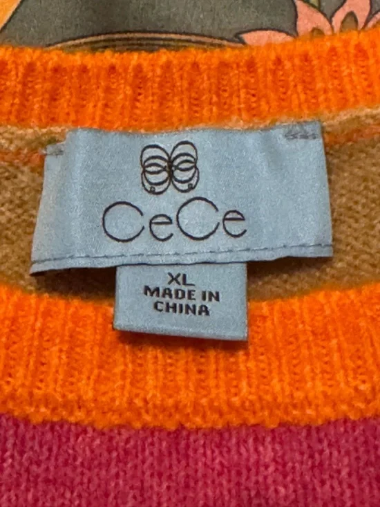 CeCe Pink and Orange 'APRÈS SKI' Knit Sweater - Picture 5 of 5